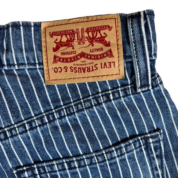 Rare! Levi’s x Stranger Things Pin Stripe Denim Cut Off Shorts - Picture 4 of 10